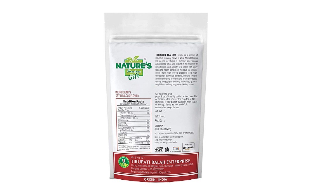 Nature's Gift Hibiscus Tea Cut    Pack  500 grams